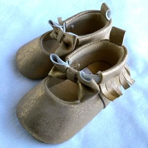 First Steps Gold Moccasins